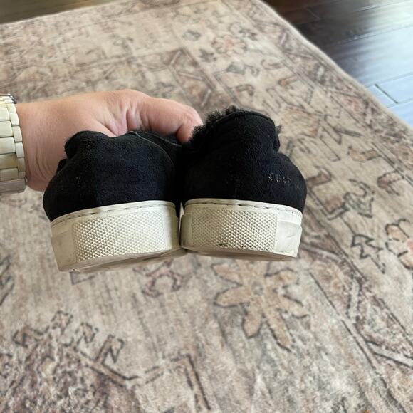 Woman by Common Projects Sherpa Suede Black Low Lace Up Designer Sneakers EU 38 - Picture 8 of 15